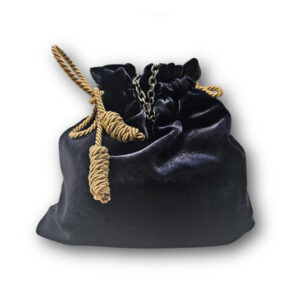 Blue silk velvet bucket bag