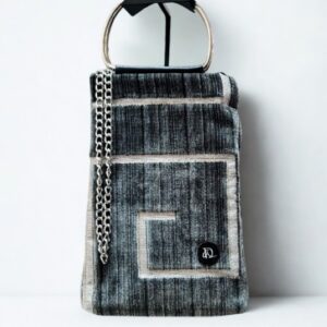 Borsetta con manici in metallo